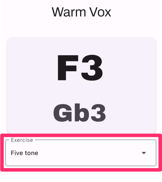 select exercise screenshot
